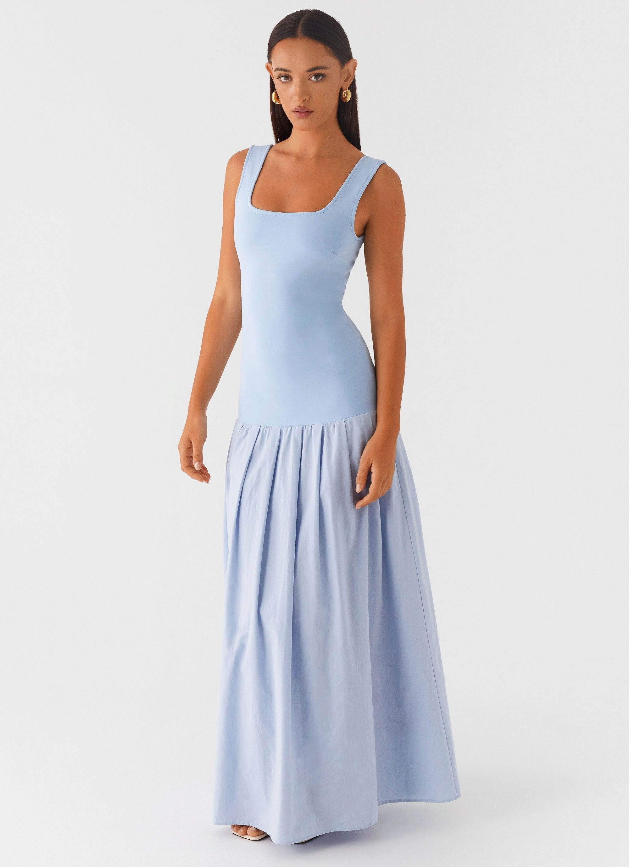 Modern and Stylish Pastel Sky Jaxon Maxi Dress - Blue