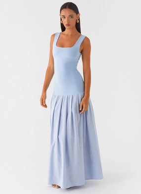 Modern and Stylish Pastel Sky Jaxon Maxi Dress - Blue