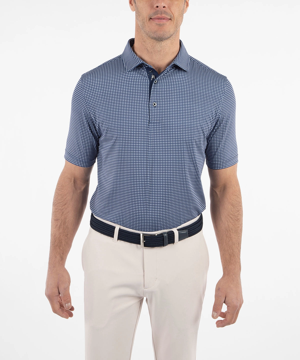 Performance Jersey Gingham Print Polo Everyday Comfort