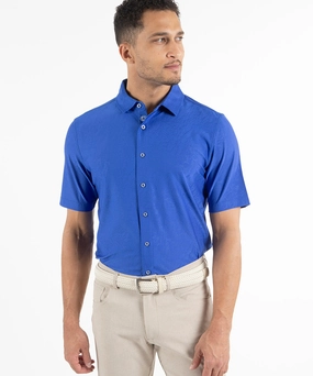 Performance Magnolia Short Sleeve Button-Down Sport Shirt Weekend Vibes