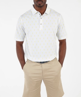 Performance Pineapple Print Short Sleeve Polo Shirt Simple Top Smart Casual