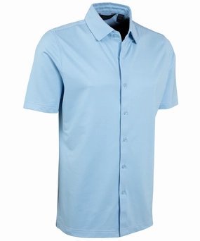 Breathable Underarm Vents Lakeside Relaxation Performance Short-Sleeve Jacquard Check Sport Shirt