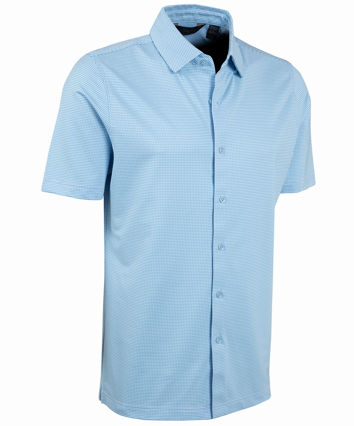 Performance Short-Sleeve Jacquard Check Sport Shirt crew neck Versatile Styling