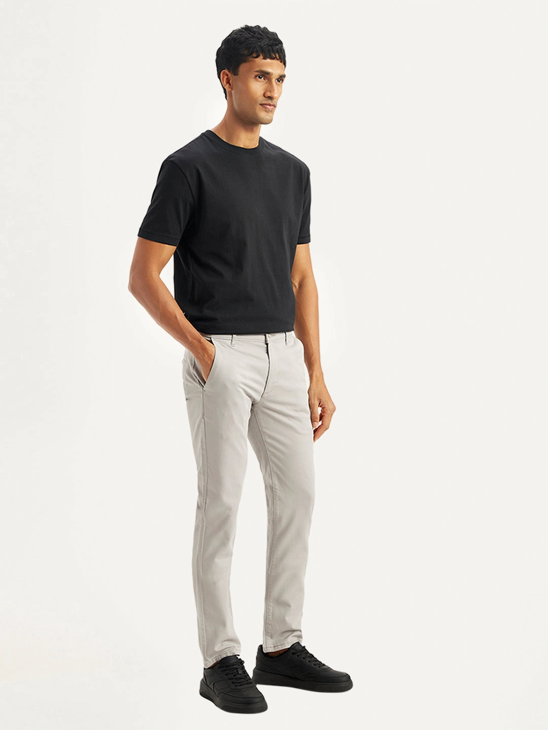 Men's Light Grey Slim Fit Chinos Comfy Vibes Chilly Comfort