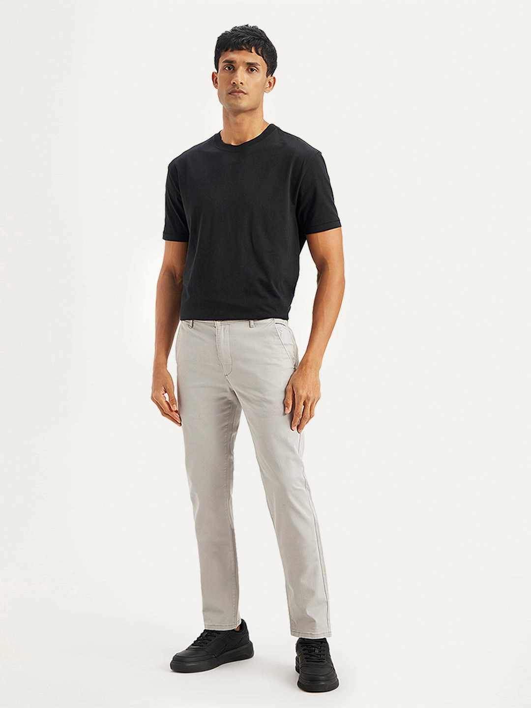 Men's Light Grey Slim Fit Chinos Cool Weather Rest Easy