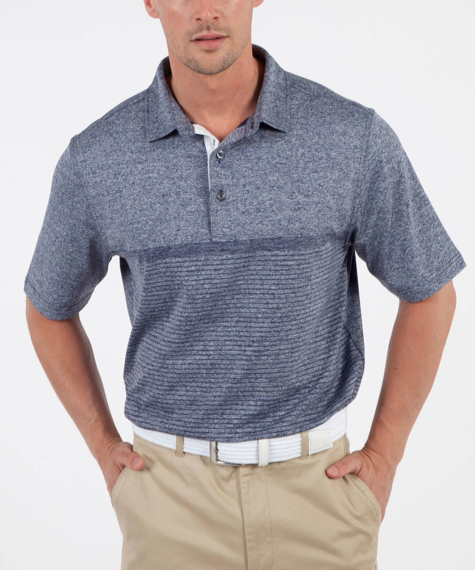 Classic Comfort Functional Wear Performance Zuma Jacquard Stripe Polo