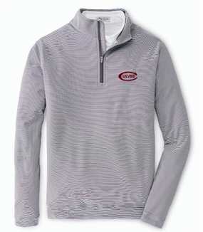 Peter Millar Men's Perth Mini-Stripe Stretch Terry 1/4 - Grey/White product houndstooth sophistication