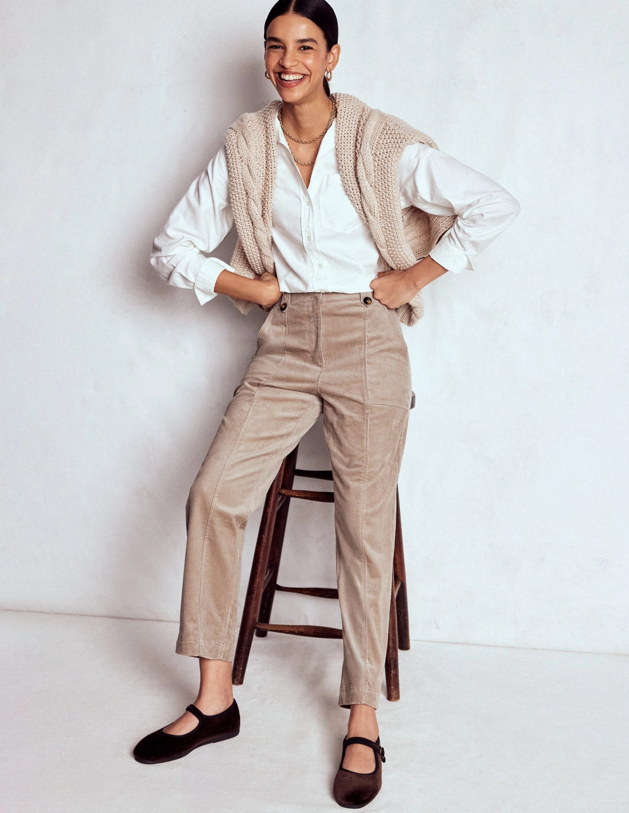 Sporty Touch Pimlico Cord Trousers-Nutmeg