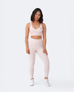 Wrinkle Resistant Fitness Lover Tight Compression Pink Vanilla High-Waisted Leggings