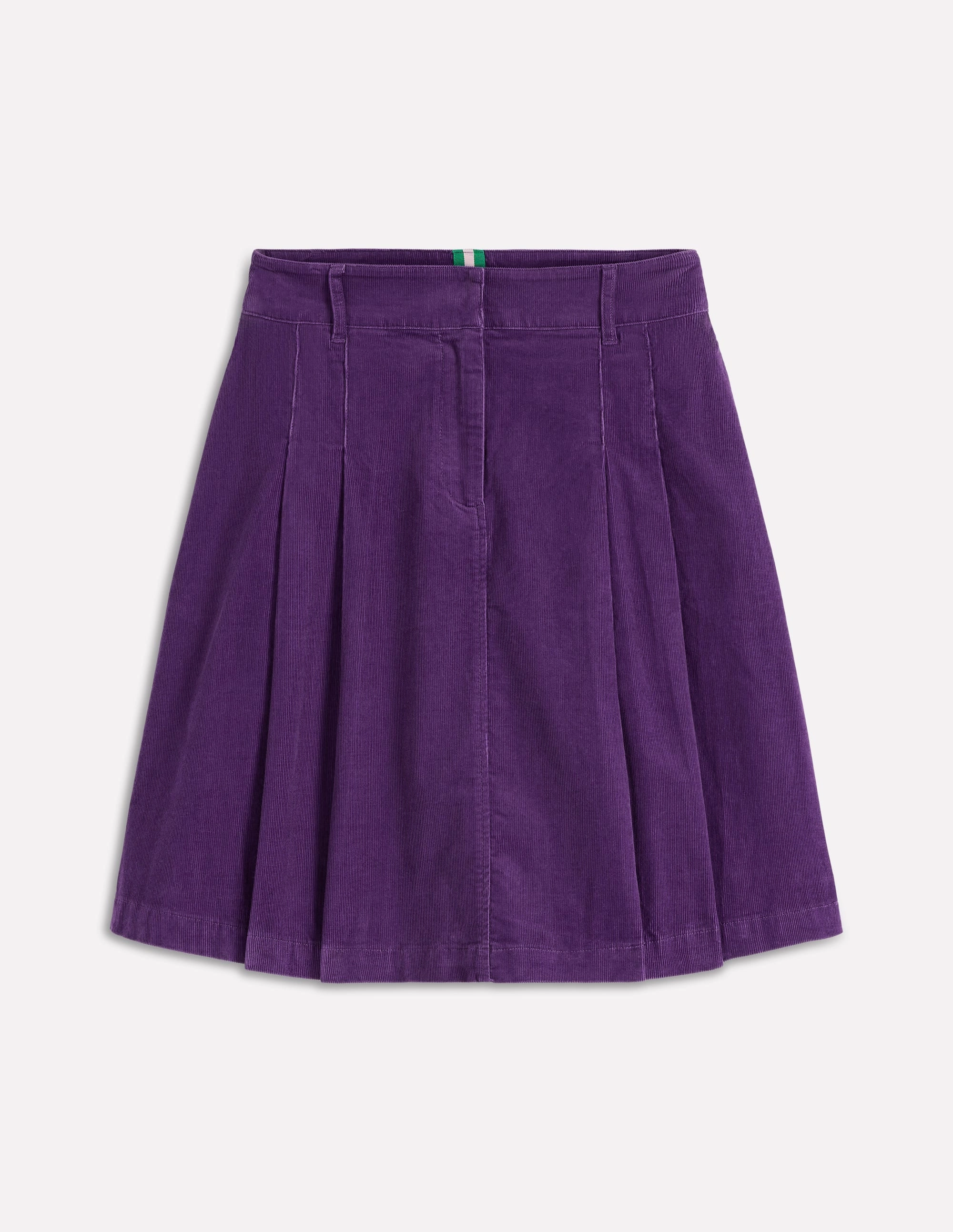 Pleated Cord Skirt-Mystic Purple Relaxed Mood Bold Look