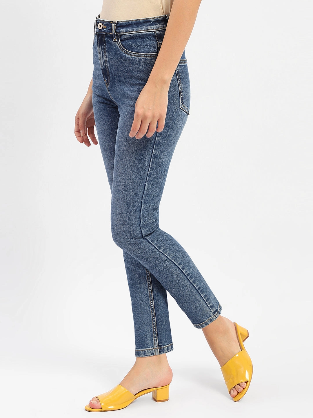 Madame Slim Fit Blue Denim Jeans Tailored Appearance