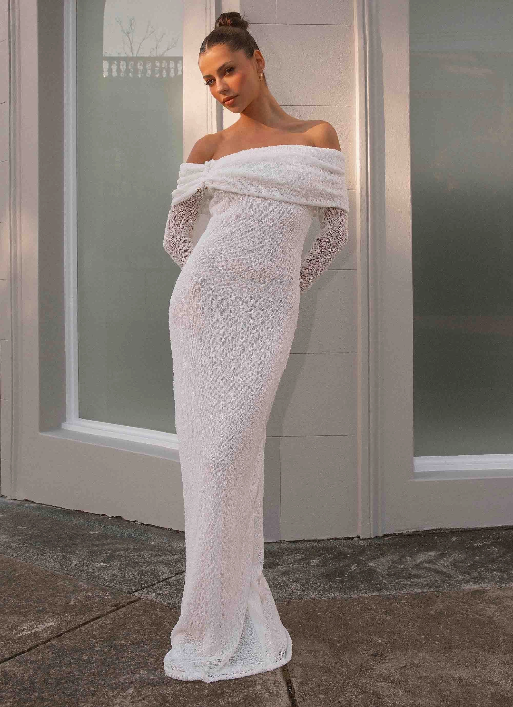 Inner lining Relax Layers Pollyanna Knit Hardware Maxi Dress - Ivory