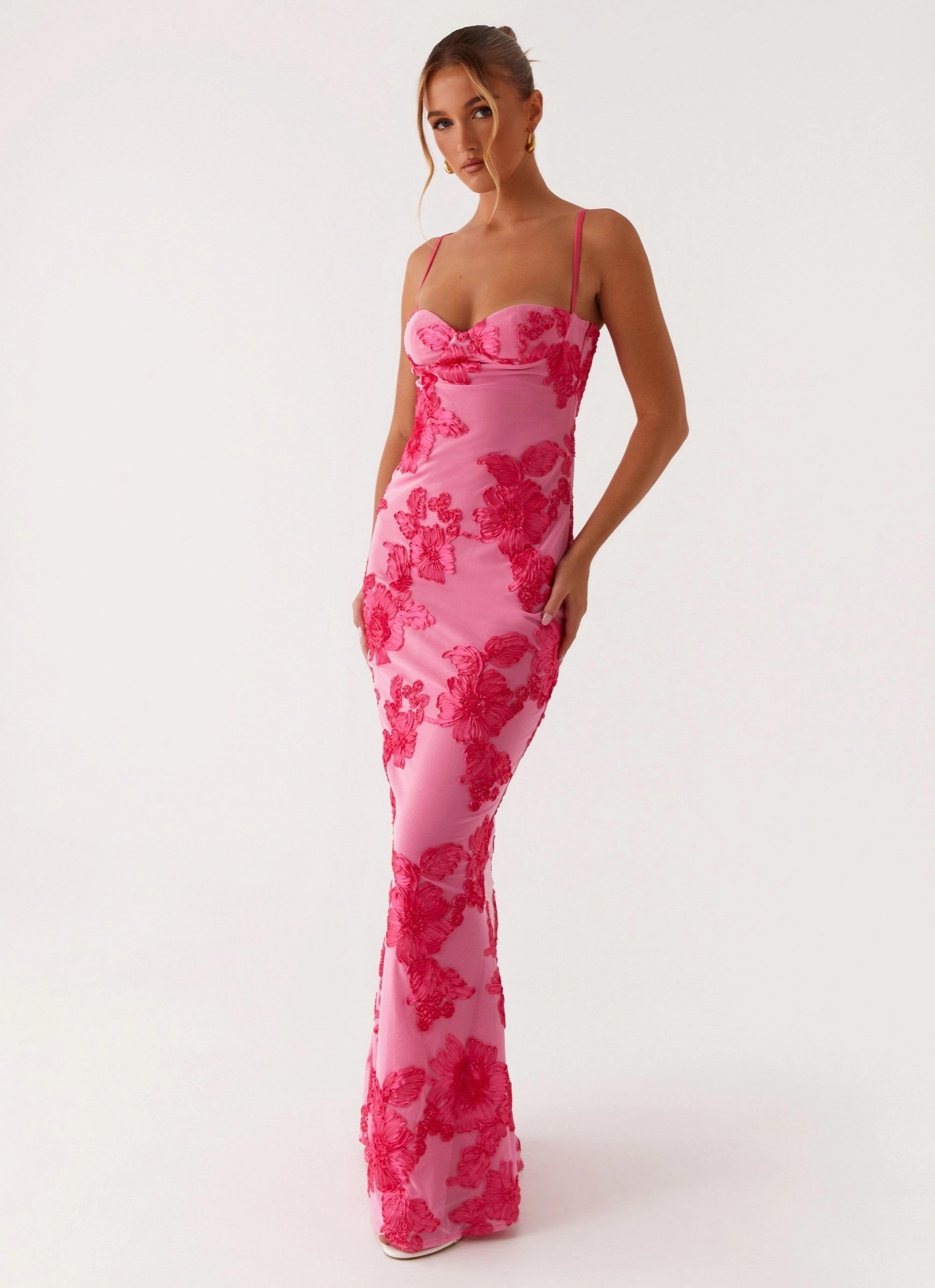 That Girl Maxi Dress - Pink Satin Layers