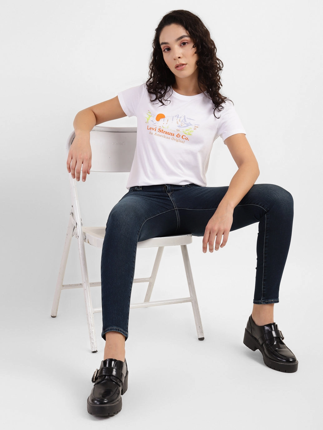 Comfortable Appearance Family Style Casual Work Meeting Women's 710 Blue Skinny Fit Mid Rise Jeans