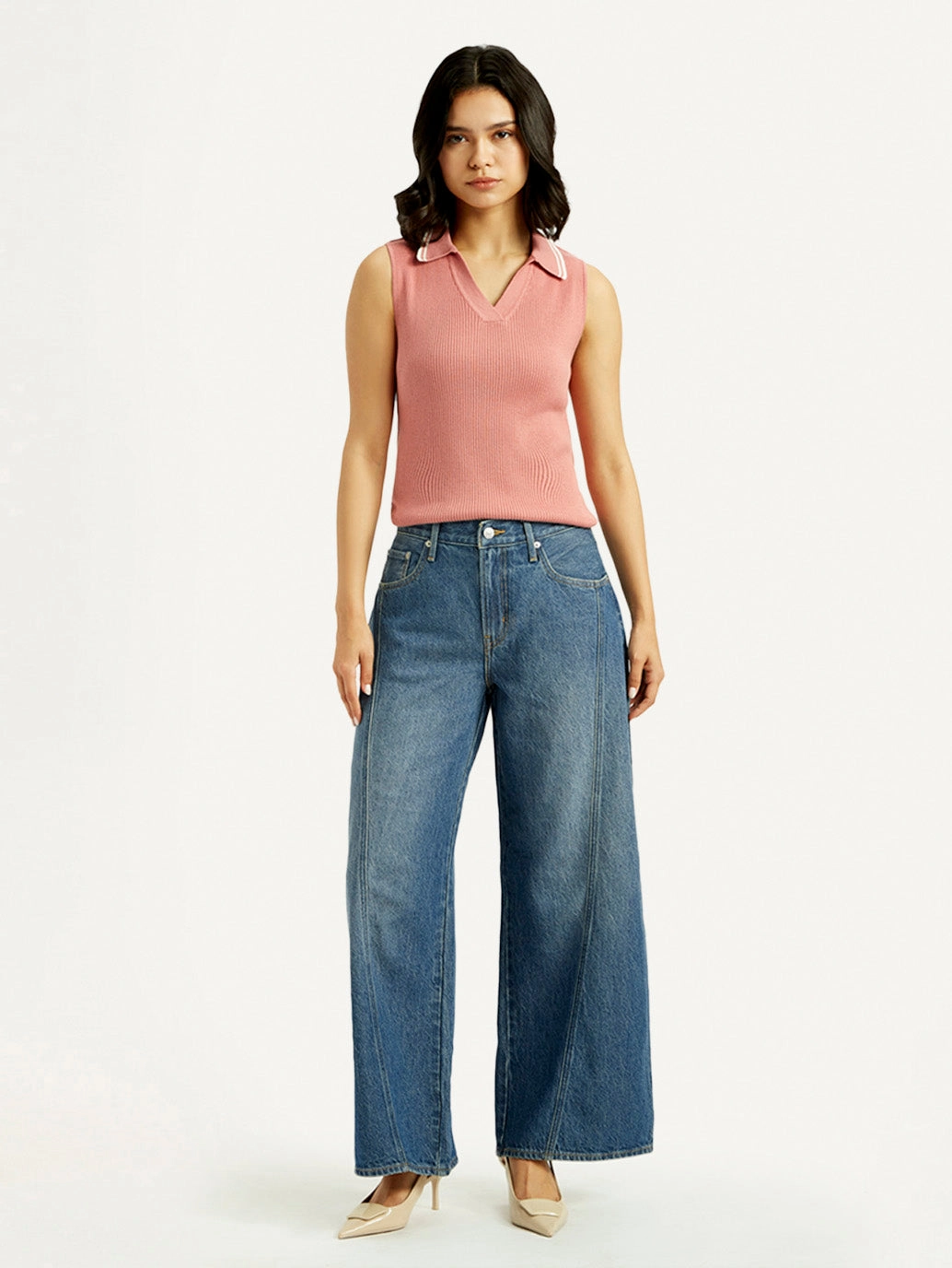 Women's Mid Indigo XL Straight Loose Fit Mid Rise Jeans Soft Core Sunny Vibes Teen Outfit Summer Vibes