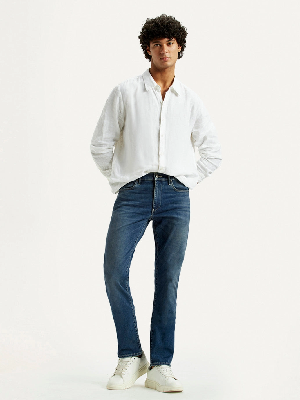 Men's Redloop 511 Dark Indigo Slim Fit Mid Rise Jeans Base Style City Ready