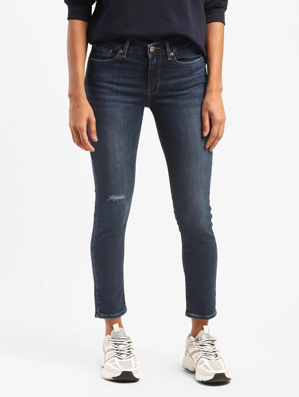 Women's 711 Blue Skinny Fit Mid Rise Jeans Simple Touch