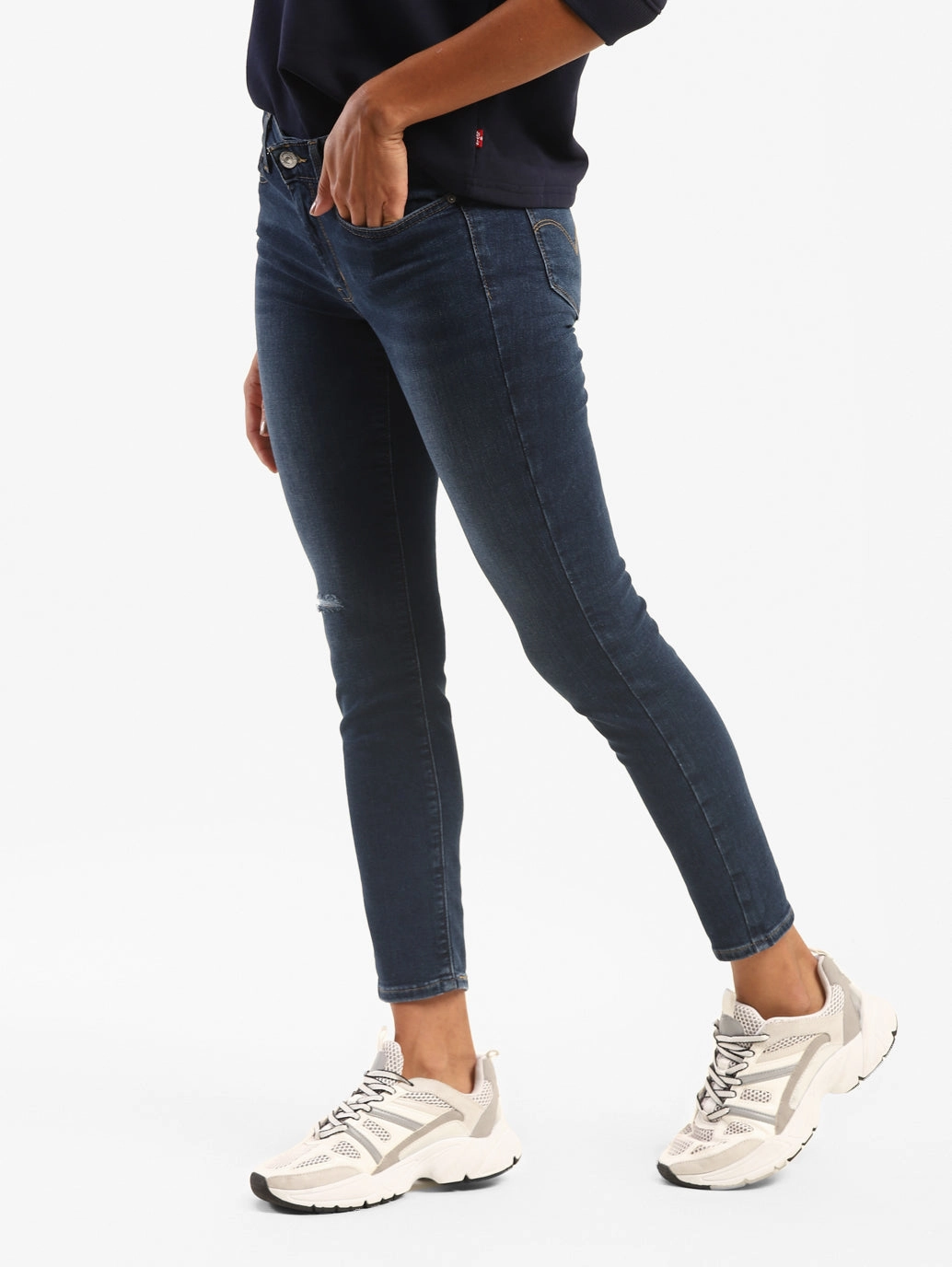 Women's 711 Blue Skinny Fit Mid Rise Jeans Street Appeal