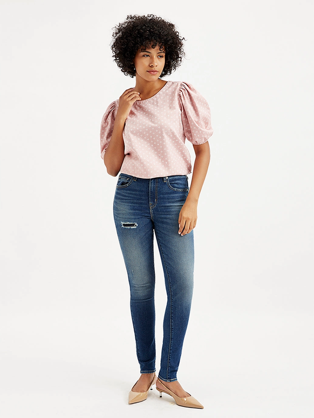 Subtle Look Women's 721 Blue Skinny Fit High Rise Jeans