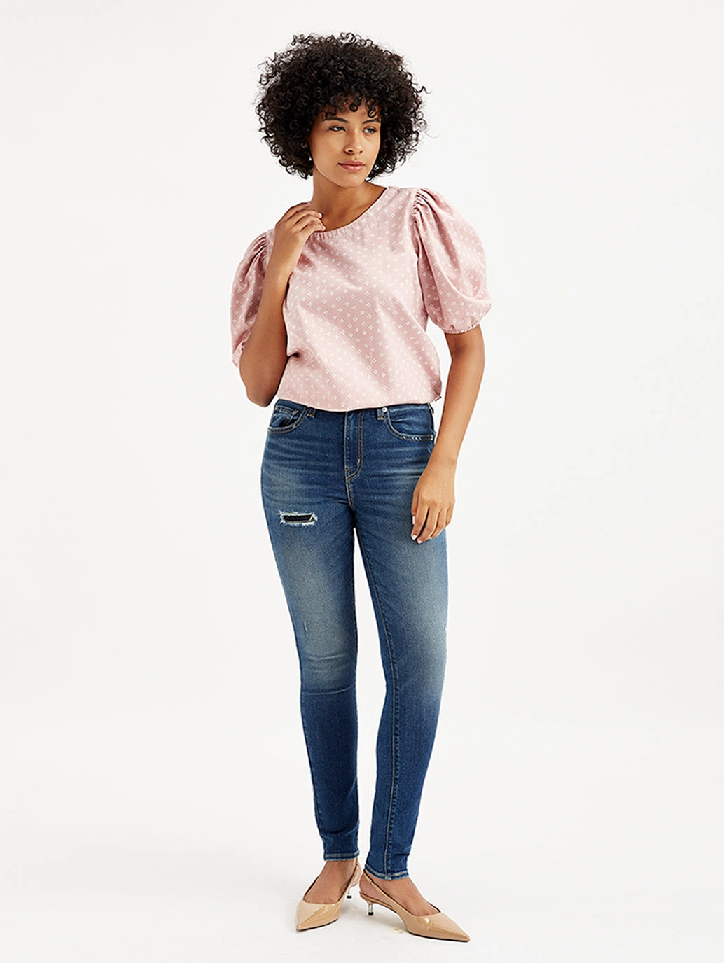 No Fuss Wear Women's 721 Blue Skinny Fit High Rise Jeans