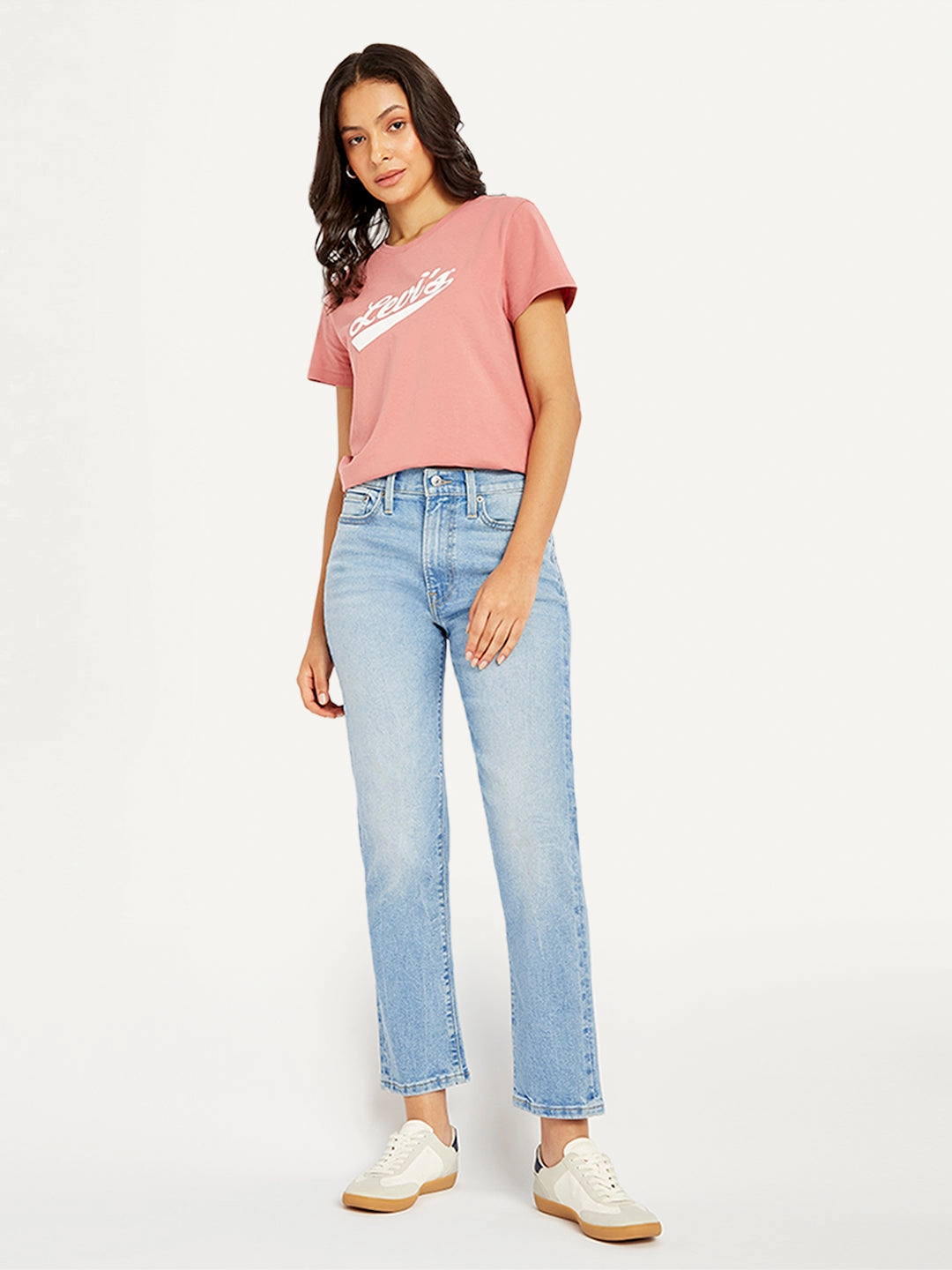 Women's Blue Wedgie Straight Fit Mid Rise Jeans Rainy Day Vintage Lover Couple Look Elegant Summer Vibes