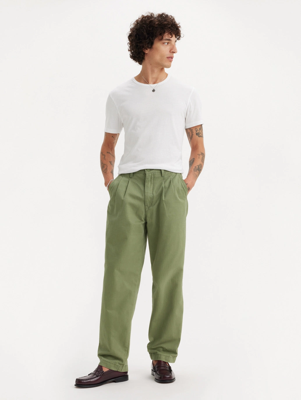 Men's Olive Regular Fit Chinos SlimFit