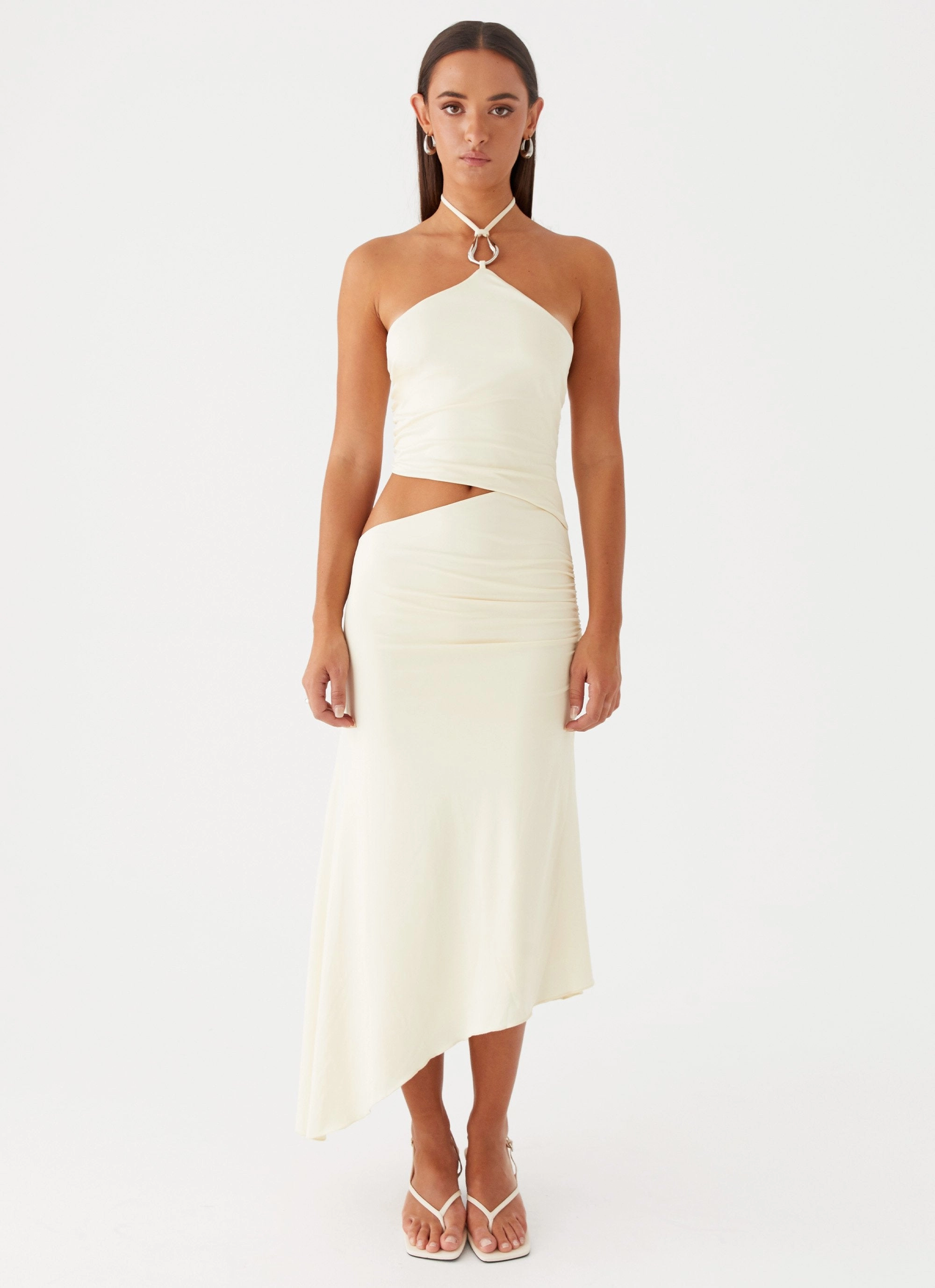 Light Sheen Sleeve Light Tasha Maxi Dress - Lemon
