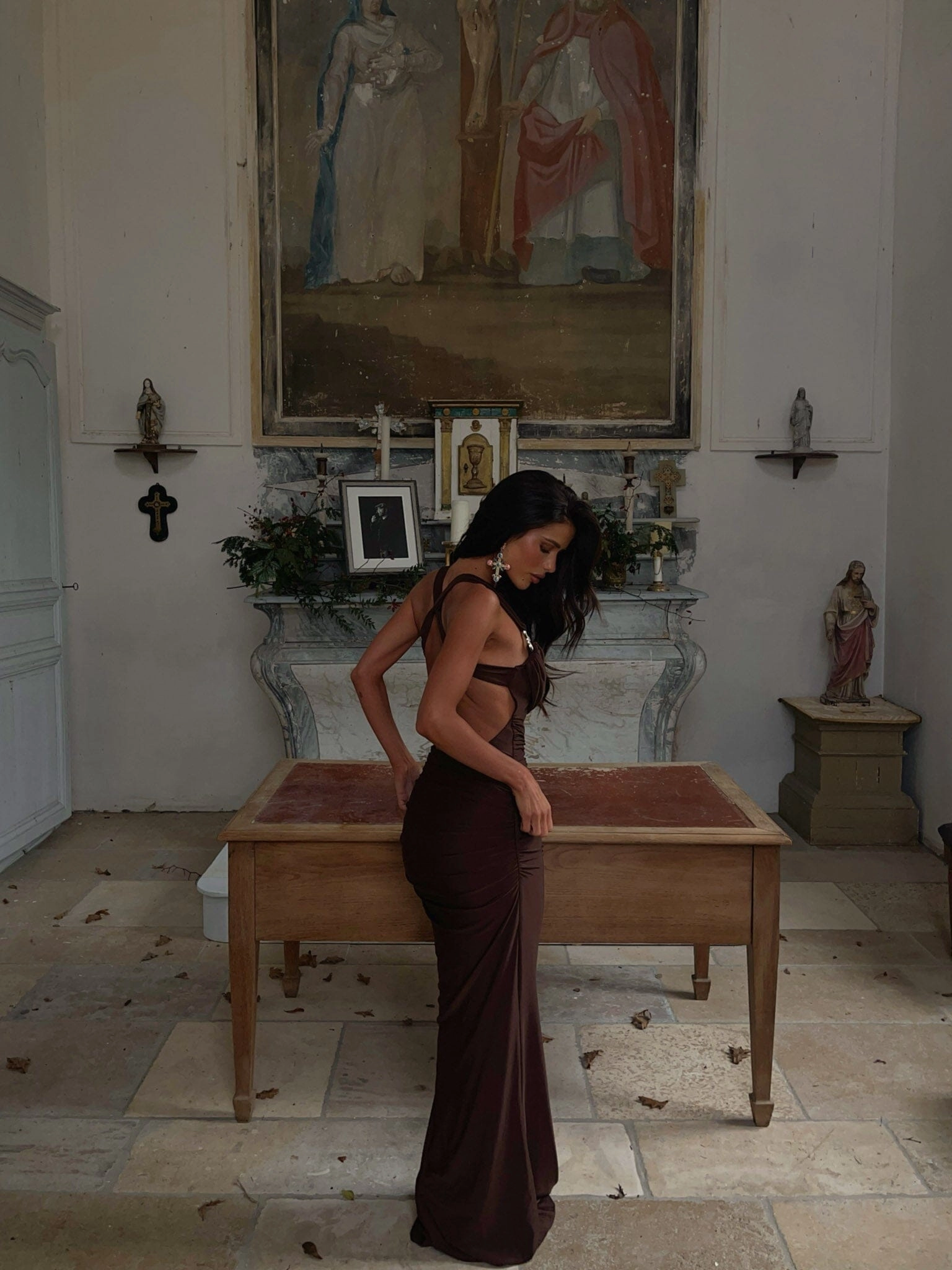 Smart touch PRIA MAXI DRESS CHOCOLATE