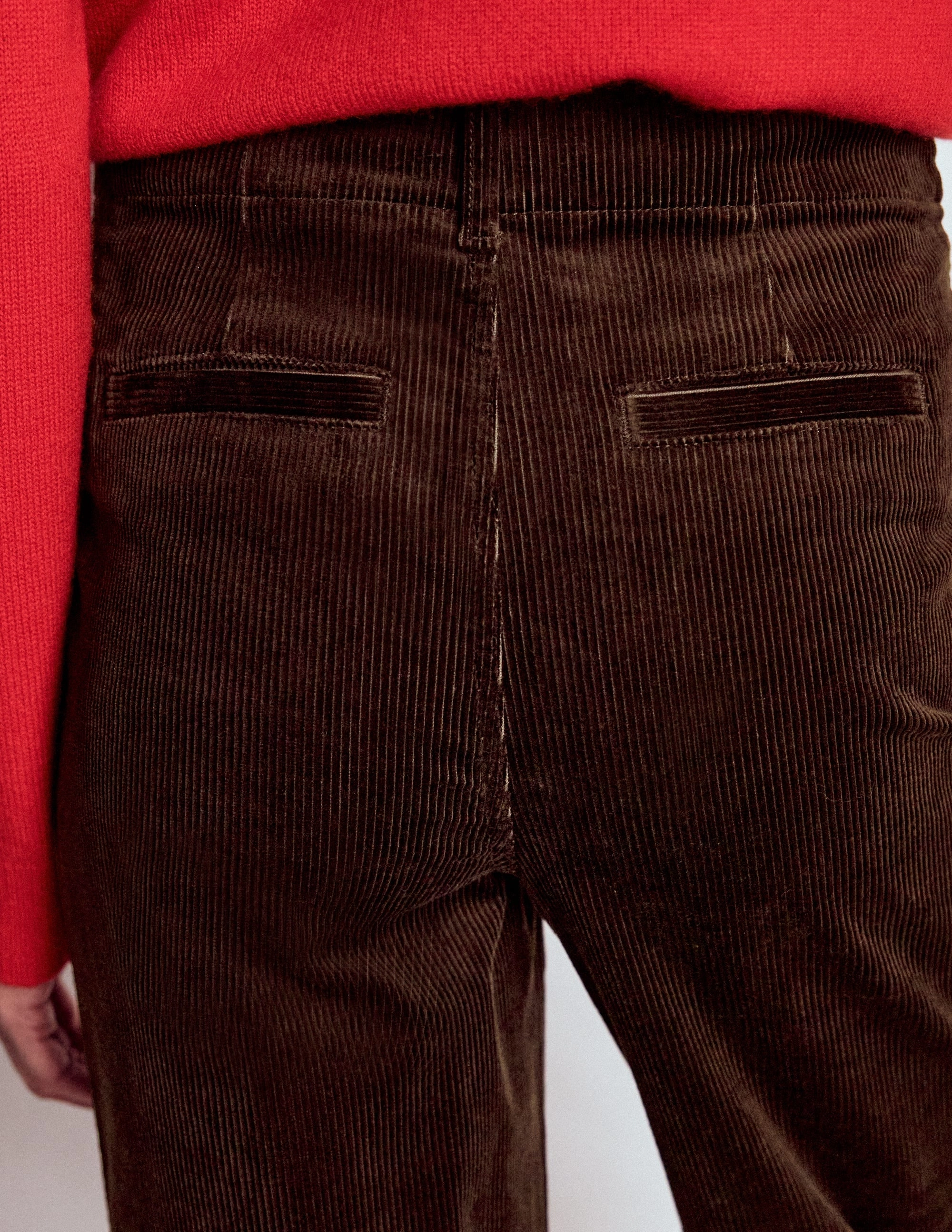 Primrose Cord Trousers-Espresso Stretchable Comfort TouchscreenCompatiblePockets