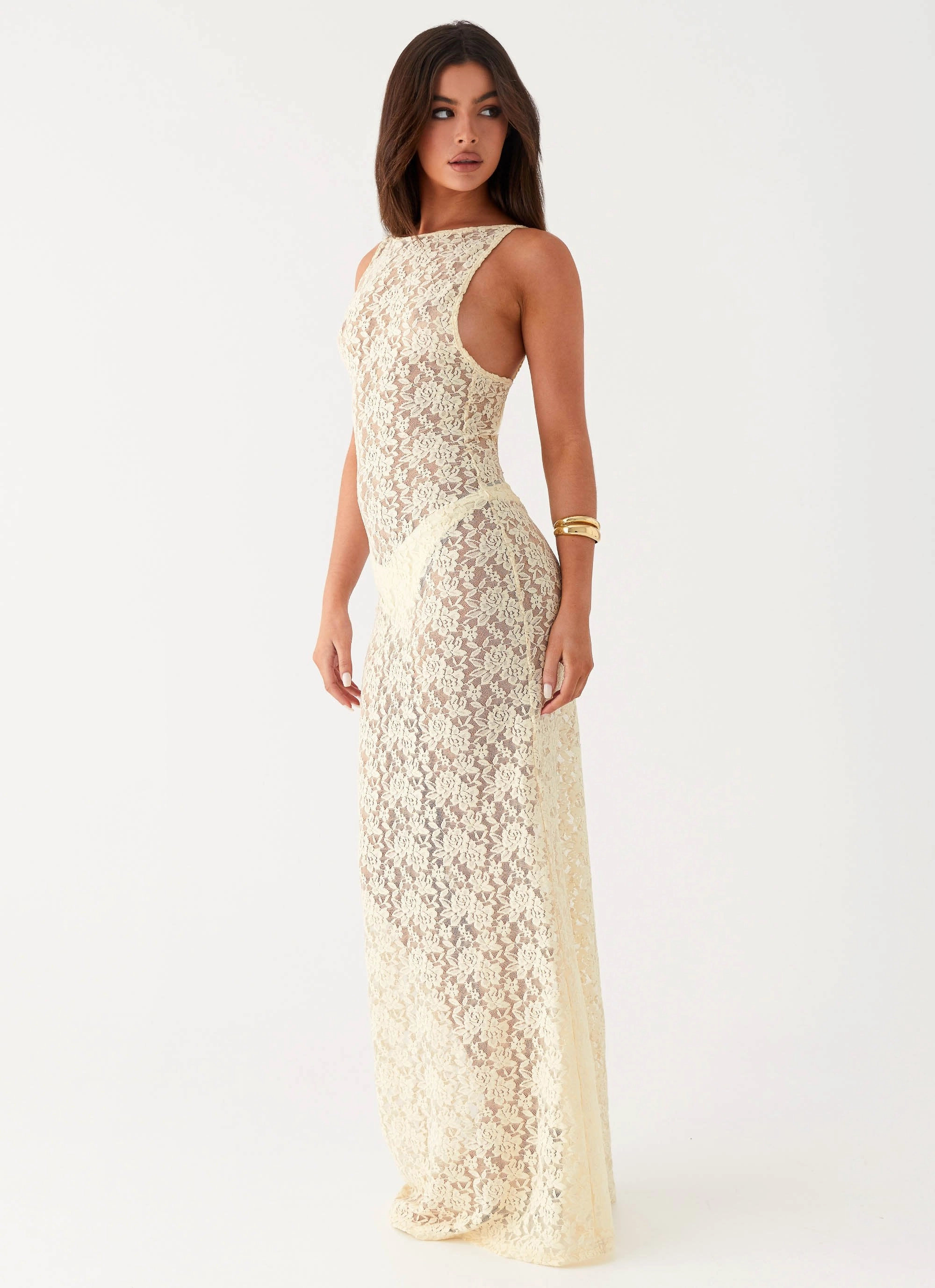 Promised Land Lace Maxi Dress - Ivory Tailored Style Simple Texture
