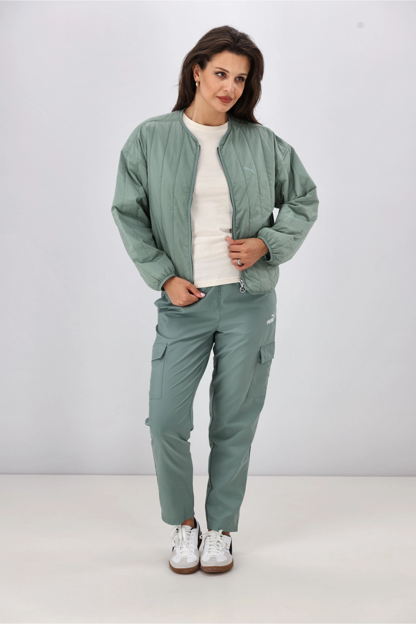 Thermal Regulation System Puma WARDROBE ESS Relaxed Reversible Liner Jacket Green Moon