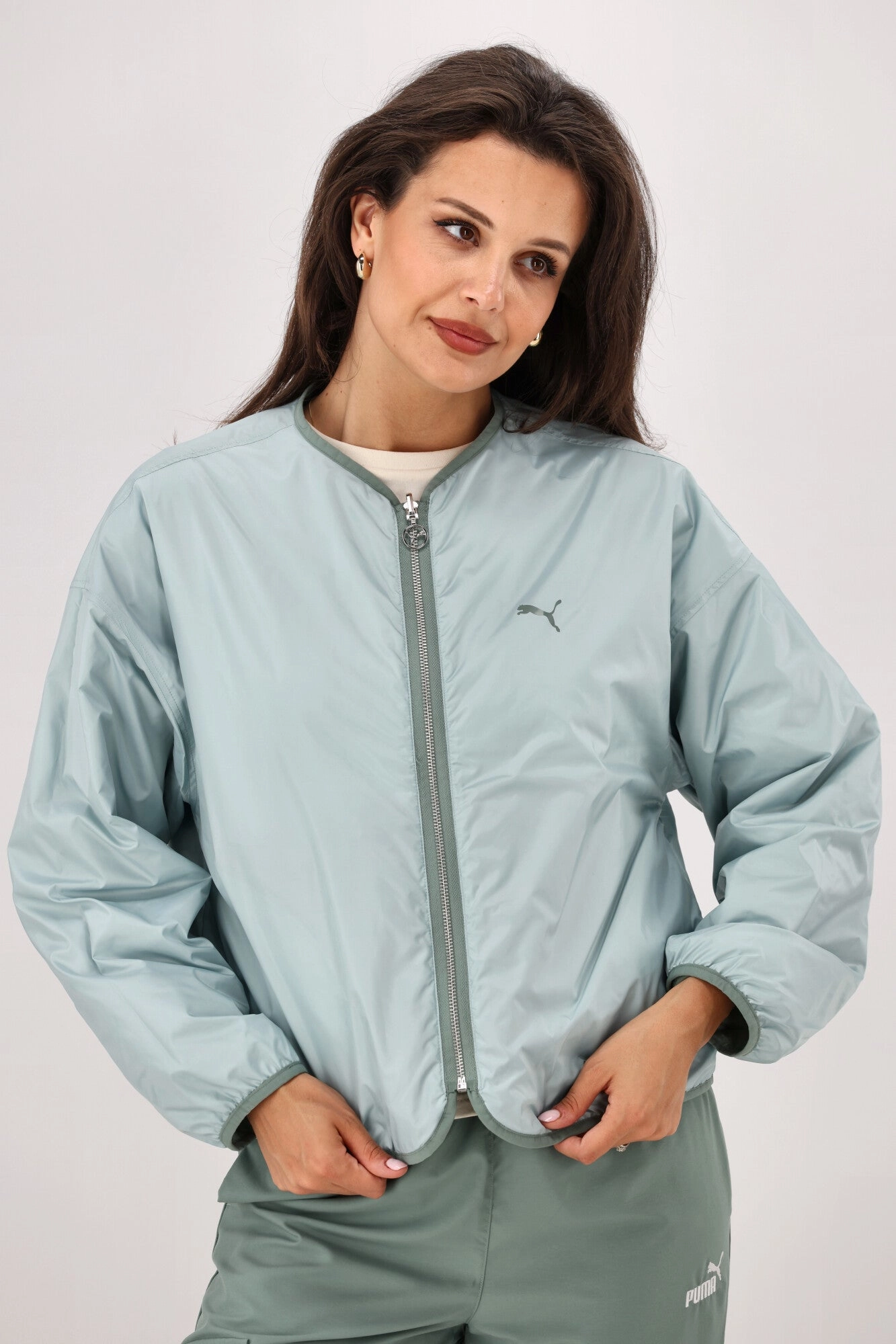 Compression Storage Weather Ready Puma WARDROBE ESS Relaxed Reversible Liner Jacket Green Moon