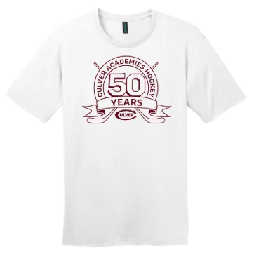 50 Years of Culver Hockey Tee - White Functional Wearable Non Iron Fabric