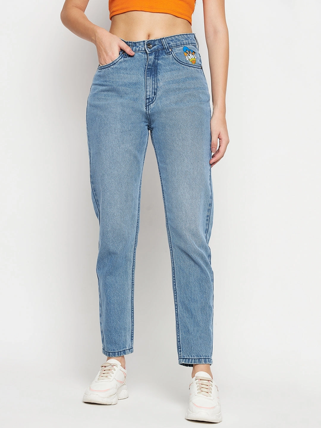 Smooth Minimalist Quick Dry Fabric Madame Disney Print Blue Denim