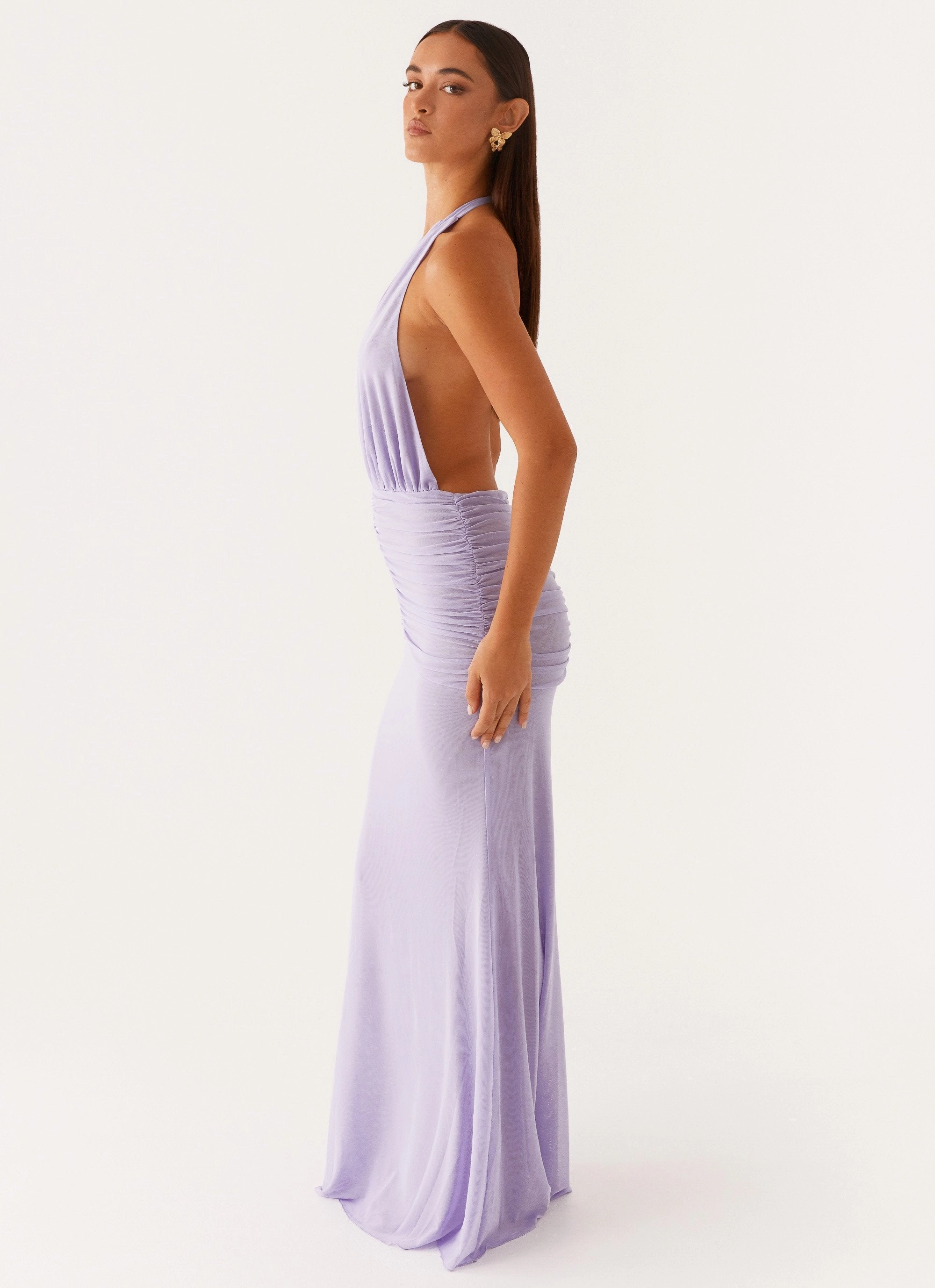 Places To Be Maxi Dress - Lilac Formal Wear Textured Surface