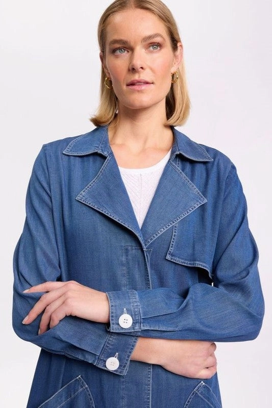 Marco Polo - YTMS56097 L/S Demin Trench Daily Wear Jacket Mild Day Outfit