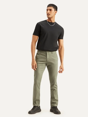 Men's Olive Slim Fit Chinos FlexibleMobilityDesign
