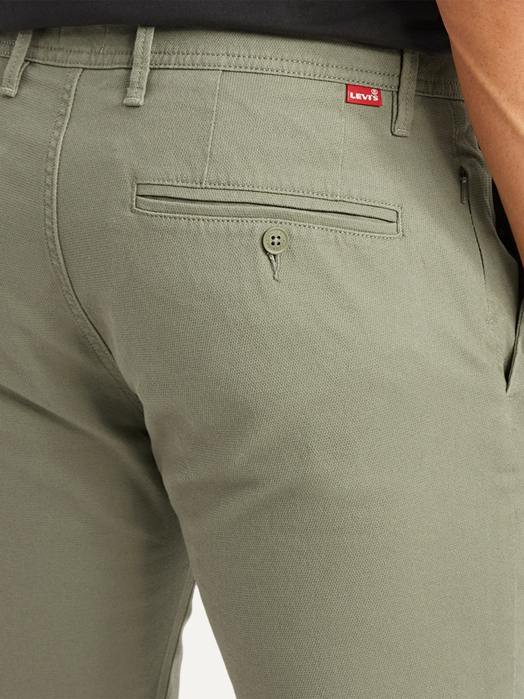 Men's Olive Slim Fit Chinos Ventilated Mesh Lining LightweightWeave