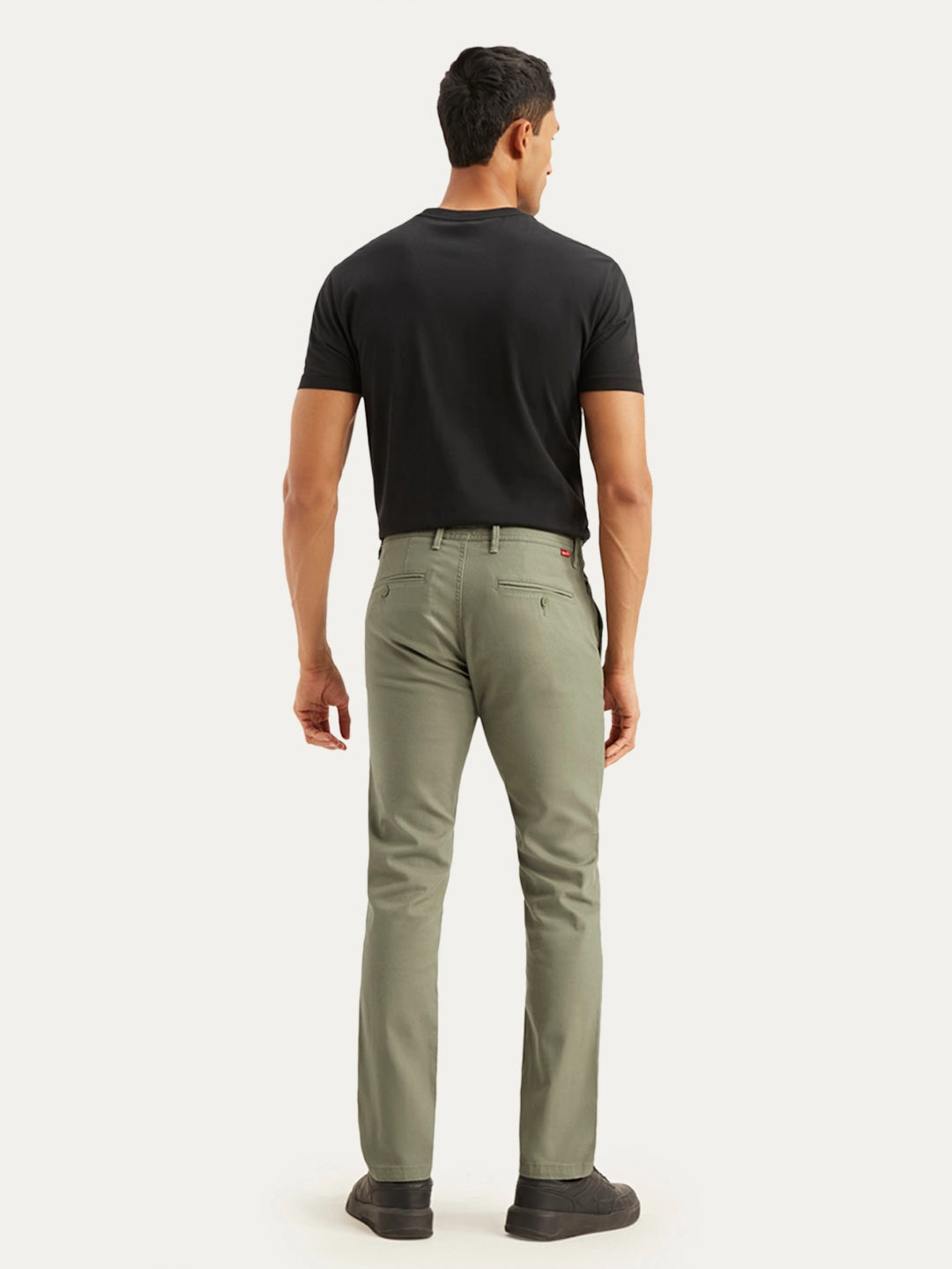 Men's Olive Slim Fit Chinos Minimalist Design Versatile Design