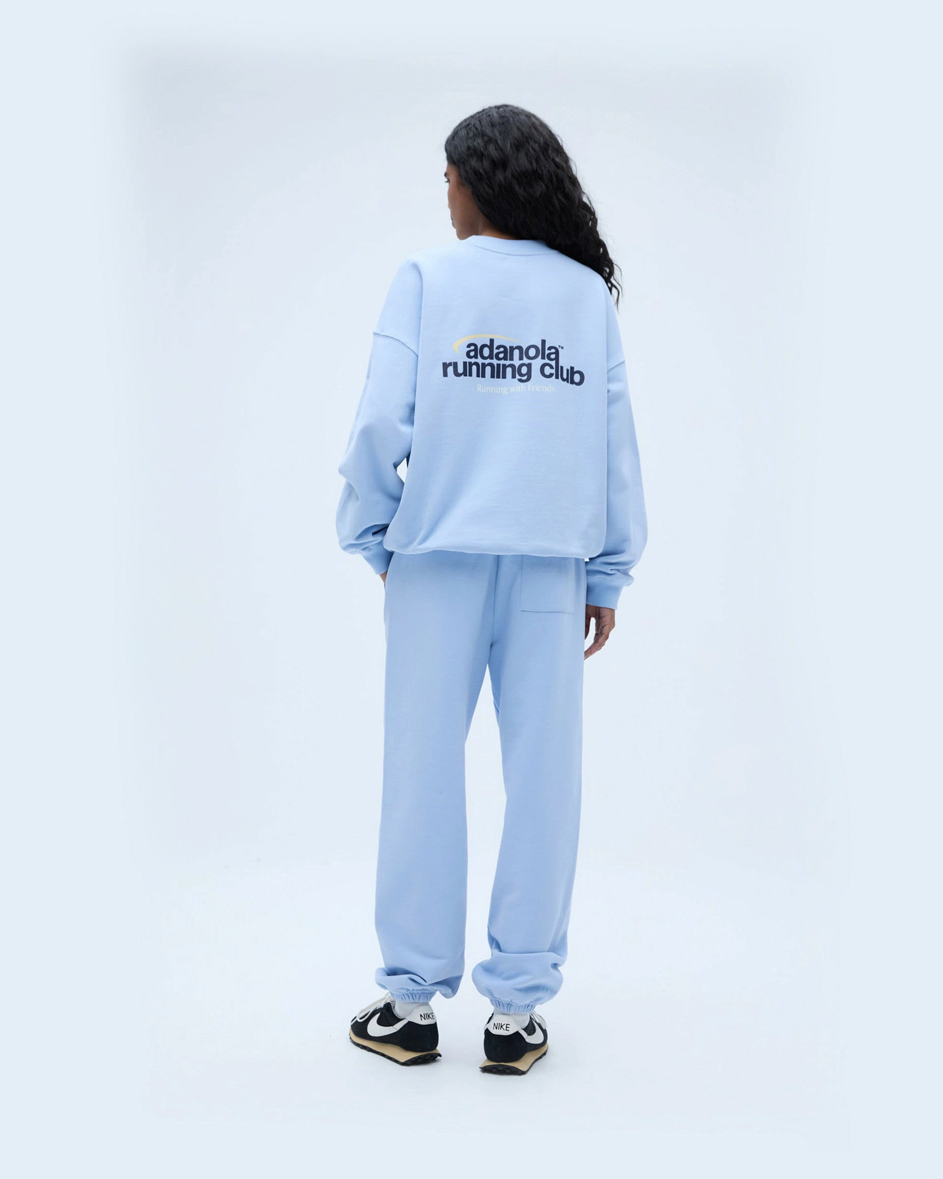 Smooth Texture Adanola Running Sweatpants - Powder Blue