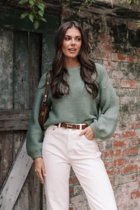 Lightweight Knit Comfort Stretch Lakelyn Textured Knit Sweater - Khaki