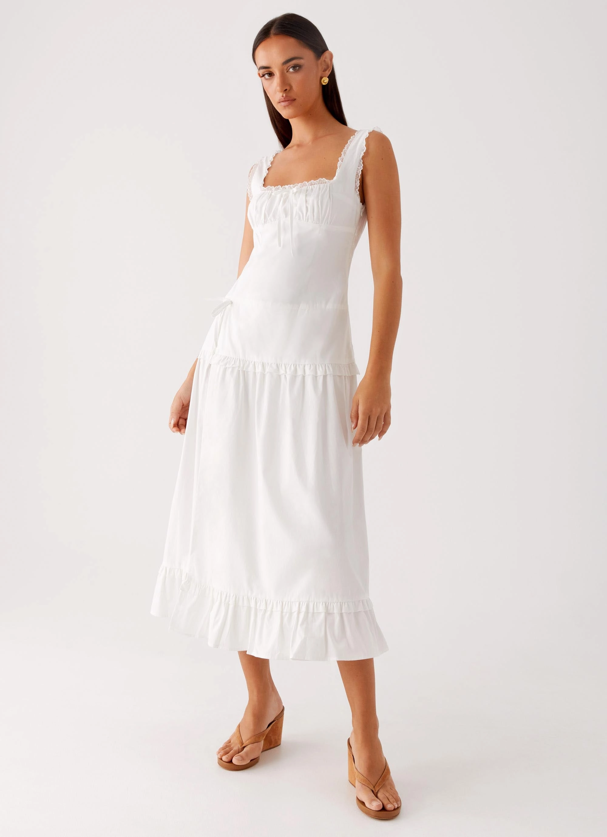 Air Beauty Quinn Midi Dress - White