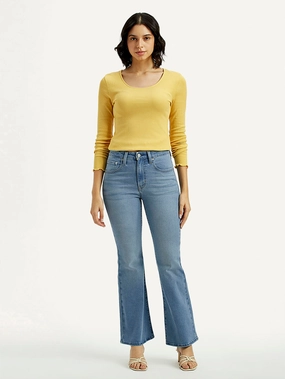 Women's 726 Med Indigo Flared Fit High Rise Jeans Relaxed Taper Style Element