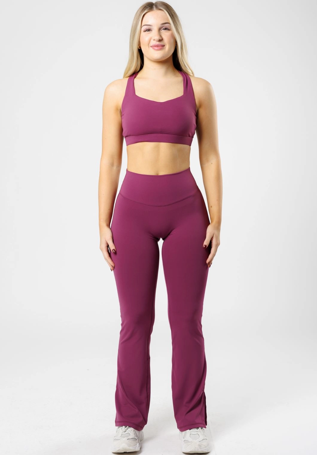 Wrinkle Resistant Summer Wear Quick-drying Fabric RecStretch? Original Sculptseam? Plus Flare Legging 31" Bright Violet