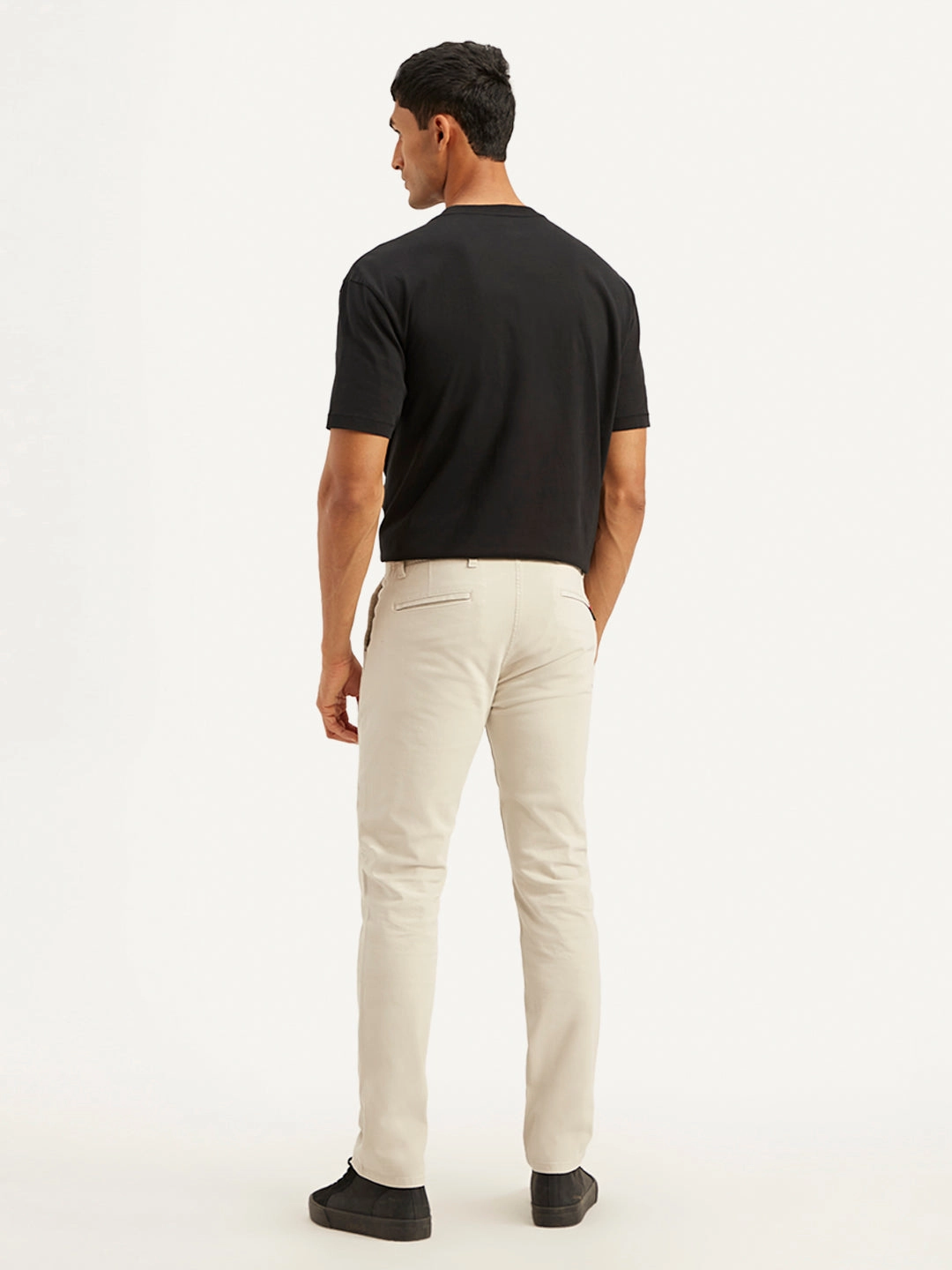 Men's Off White Slim Fit Chinos Sleek Fit MoistureWickingLining