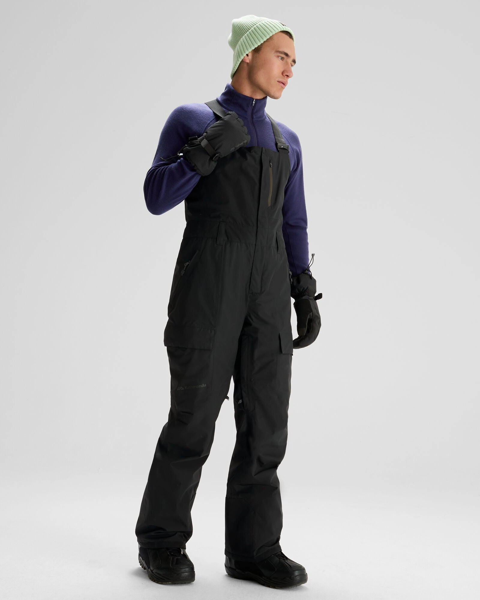 Ergonomic Cut Men's PWDR-Days 2L Insulated Snow Bib - Black Stingray