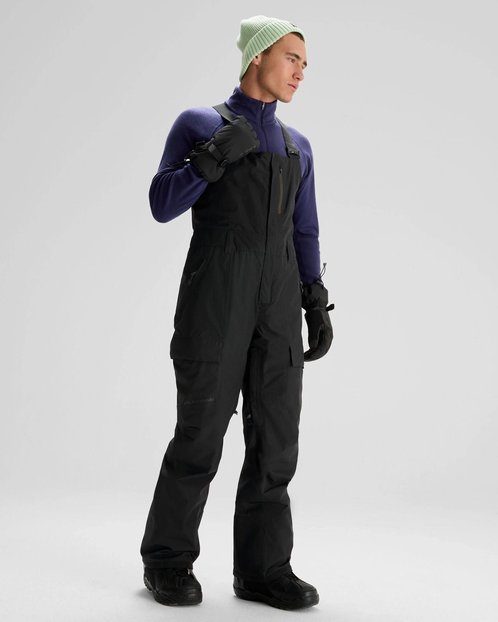 Men's PWDR-Days 2L Insulated Snow Bib - Black Stingray Temperature control