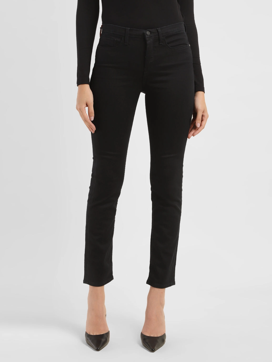 Women's 312 Black Straight Fit Mid Rise Jeans clean look Everyday Wear