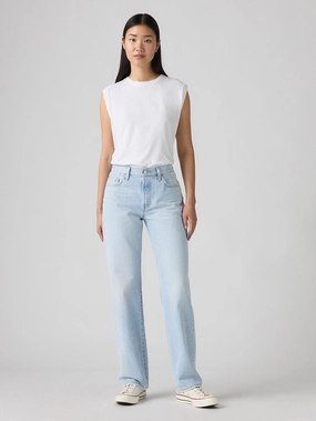 Women's 501'90s Light Indigo Straight Fit Mid Rise Jeans Go To Look Durable Streetwear Fan Premium