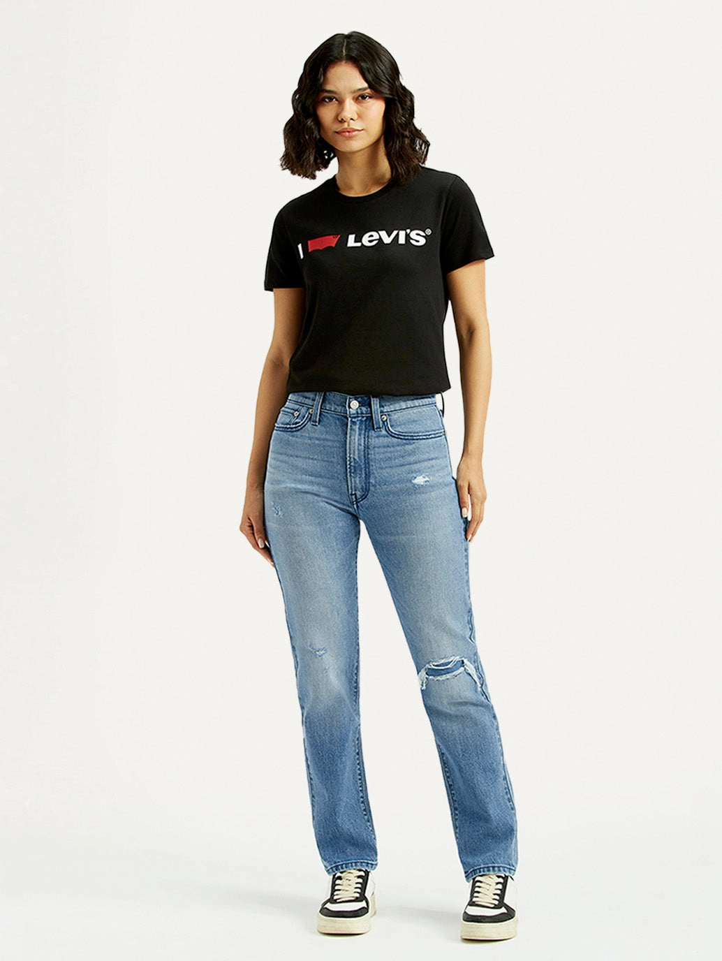 Trend Setter Home Comfort Women's Light Blue Wedgie Straight Fit Mid Rise Jeans